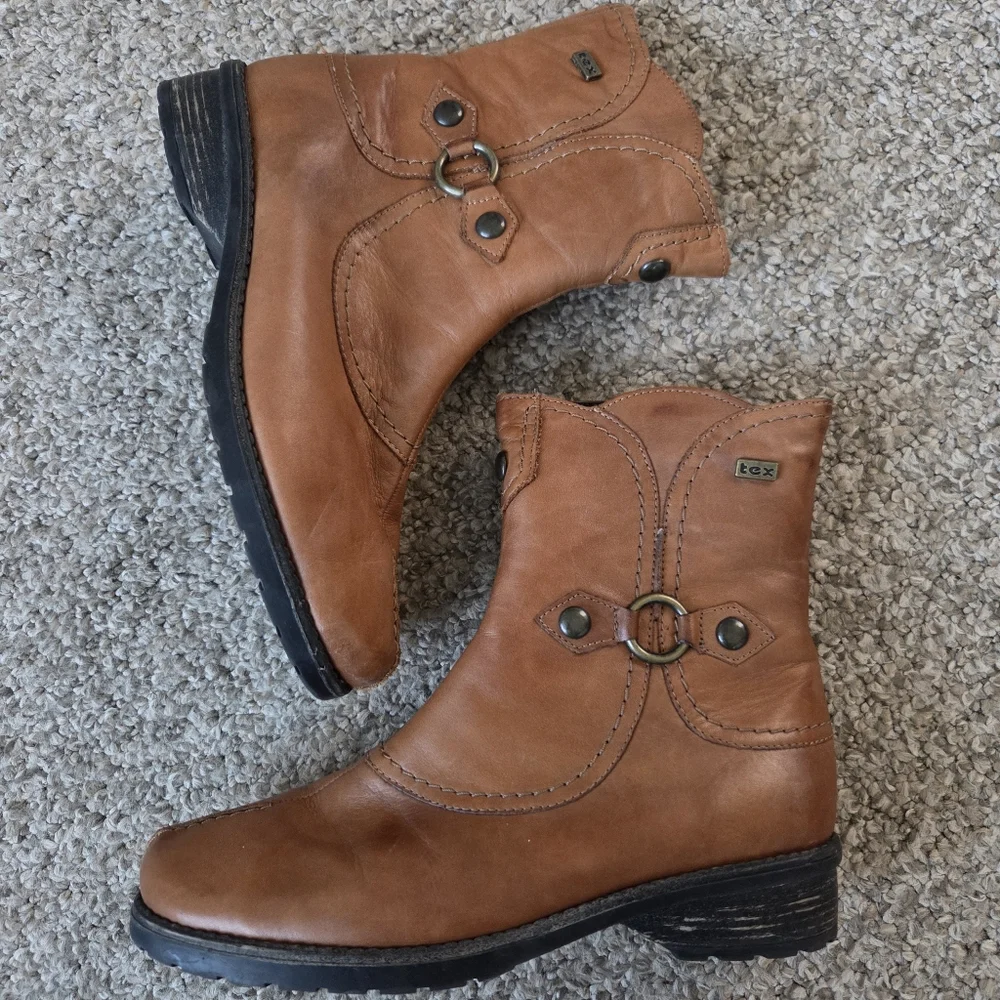 Remonte Dorndorf Tex‎ Cognac Equestrian Booties WOOL LINED Womens Size 37